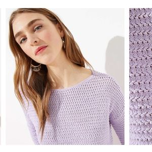 LOFT Frosted Lavender Stitchy Sweater